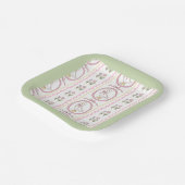 Roze Gans Baby Borrel Vierkante Bord (Gebogen)