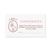 Roze Gans Baby Shower Luier Raffle Kaart