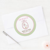 Roze Gans Baby Shower Stickers | Persoonlijk (Envelop)