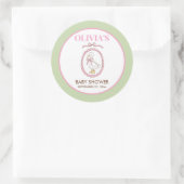 Roze Gans Baby Shower Stickers | Persoonlijk (Tas)