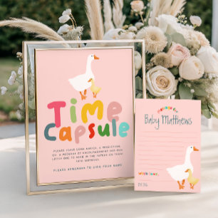 Roze Gans Baby Shower Tijd Capsule Bord Poster