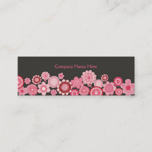 Roze Garden Gray Skinny Business Profile Card Mini Visitekaartje