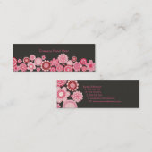 Roze Garden Gray Skinny Business Profile Card Mini Visitekaartje (Voorkant / Achterkant)