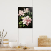 Roze Gardenia Bloemen Art Print Poster (Keuken)