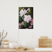 Roze Gardenia Bloemen Art Print Poster (Keuken)