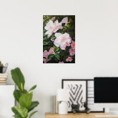 Roze Gardenia Bloemen Art Print Poster (Thuiskantoor)