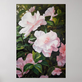 Roze Gardenia Bloemen Art Print Poster