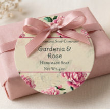 Roze Gardenia's Zeep Cosmetica Favor Tag