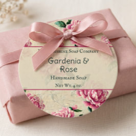 Roze Gardenia's Zeep Cosmetica Favor Tag Bedankjes Labels
