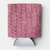 Roze Garen Bekabeld Brei Blikjeskoeler (Voorkant)