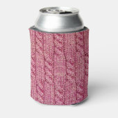 Roze Garen Bekabeld Brei Blikjeskoeler (Blikje Achterkant)