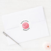 Roze Garen Gemaakt met Liefde Gepersonaliseerde Wa Ronde Sticker (Envelop)