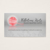 roze garen reflectie breitting crochet gift label visitekaartjes (Voorkant)