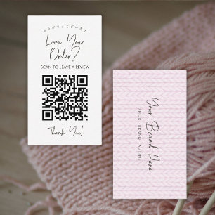 Roze Garendraad Breien QR-code Laat een Review ach Visitekaartje