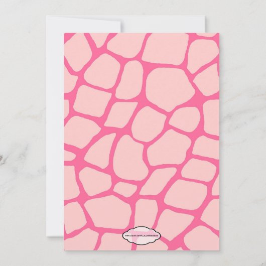 Roze Gariffe Birthday Uitnodiging (Achterkant)