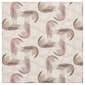 Roze garnaal lang antennepatroon stof (Swatch)