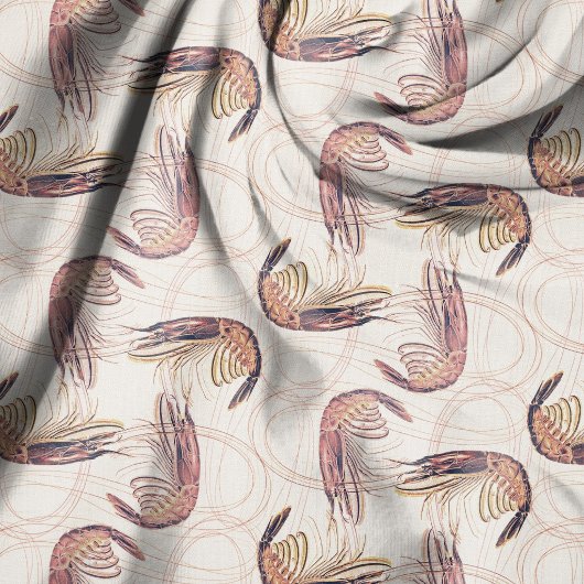 Roze garnaal lang antennepatroon stof