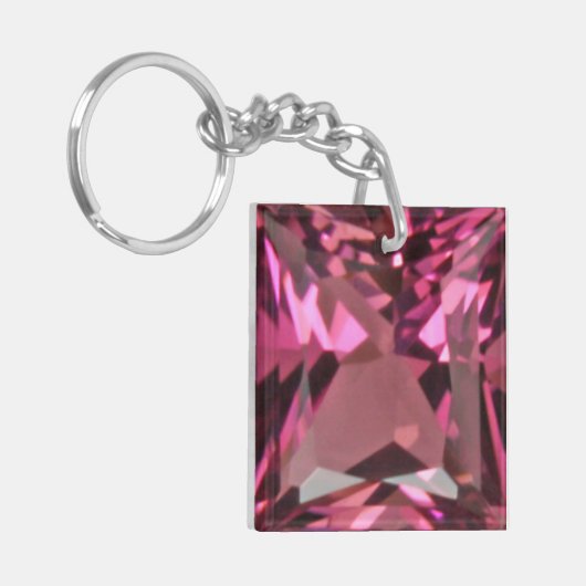 Roze Garnet 2 Sleutelhanger (Voorkant Links)
