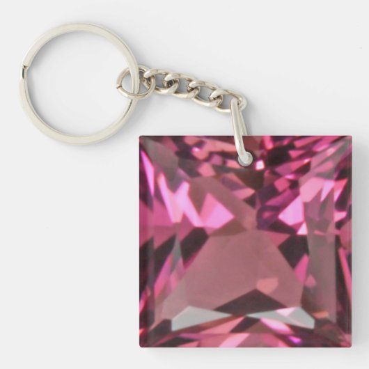 Roze Garnet 2 Sleutelhanger (Voorkant)
