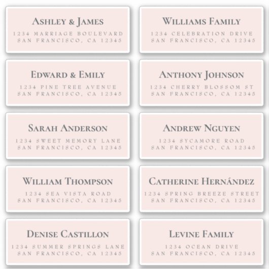 Roze Gast Adresetiketten BESTEL 6" of 8"! Sticker (Voorkant)