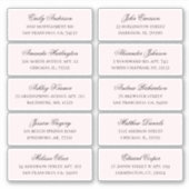 Roze gasten namen adres. Bruiloft verzendlabels Sticker (Voorkant)