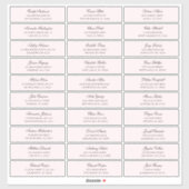 Roze gasten namen adres. Bruiloft verzendlabels Sticker (Vel)