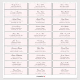 Roze gasten namen adres. Bruiloft verzendlabels Sticker