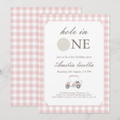 Roze gat in een uitnodiging voor een golfverjaarda (Voorkant / Achterkant)