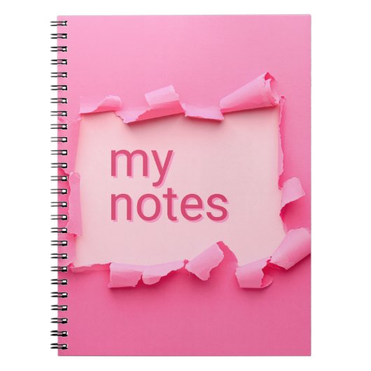 Roze gat spiraal My Notes notitieboek (Voorkant)