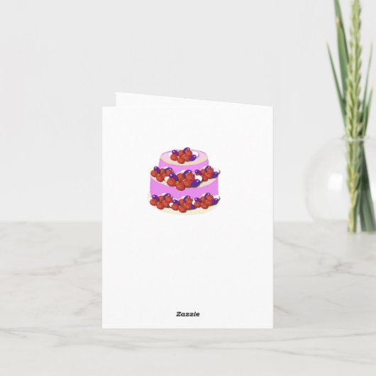 Roze Gateaux, editable Birthday Kaart (Achterkant)