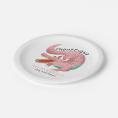 Roze Gator Meisjes Verjaardagsfeestje Papieren Bordje (Gekanteld)