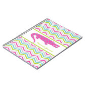 Roze Gator op Chevron gepersonaliseerd Notitieboek (Linkerzijde)
