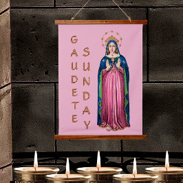 Roze Gaudete Zondag BVM Advent Wandtapijt Hangend Wandkleed