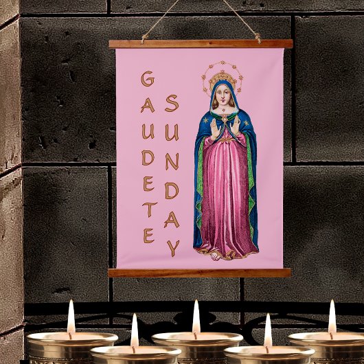 Roze Gaudete Zondag BVM Advent Wandtapijt Hangend Wandkleed