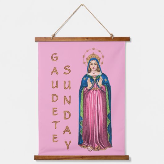 Roze Gaudete Zondag BVM Advent Wandtapijt Hangend Wandkleed (Voorkant)