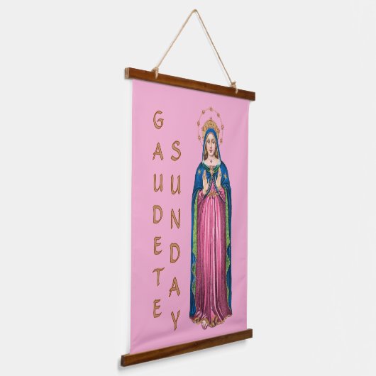 Roze Gaudete Zondag BVM Advent Wandtapijt Hangend Wandkleed (Gebogen)