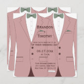 Roze Gay Bruiloft Uitnodigt Vierkant Kaart (Voorkant / Achterkant)