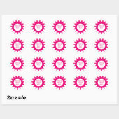 Roze gear Birthday Party Dank u Stickers (Vel)