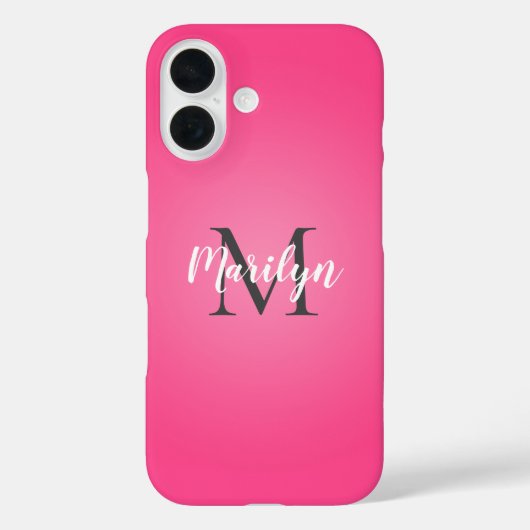  roze gearceerd, jouw naam en initiaal Case-Mate iPhone case (Achterkant)