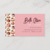 Roze gebak Cupcake Visitekaartje (Achterkant)