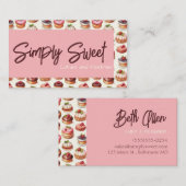 Roze gebak Cupcake Visitekaartje (Voorkant / Achterkant)