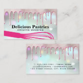 Roze gebak druppel | Whisk | Baker Visitekaartje (Voorkant / Achterkant)