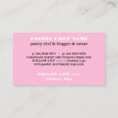 Roze gebak Spatel Bakkerij Cafe Keuken Catering Visitekaartje (Achterkant)
