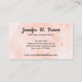 Roze gebak Waterverf Aardbeien Cupcake Visitekaartje (Achterkant)