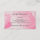 Roze gebak Waterverf Monogram bakkerij Visitekaartje (Achterkant)