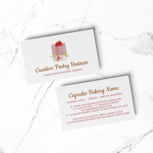 Roze gebakken bakkerij visitekaartje
