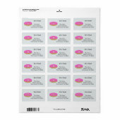 Roze Gebakken Doughnut Nieuw Adres Etiket (Full Sheet)