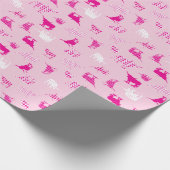 Roze, gebarenteerde langwerpspatroon voor het ompa cadeaupapier (Hoek)
