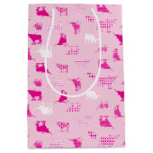 Roze gebatterde Longhorns patroon Medium Cadeauzakje (Voorkant)