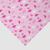 Roze gebatterde Longhorns patroon Tissuepapier (Detail)